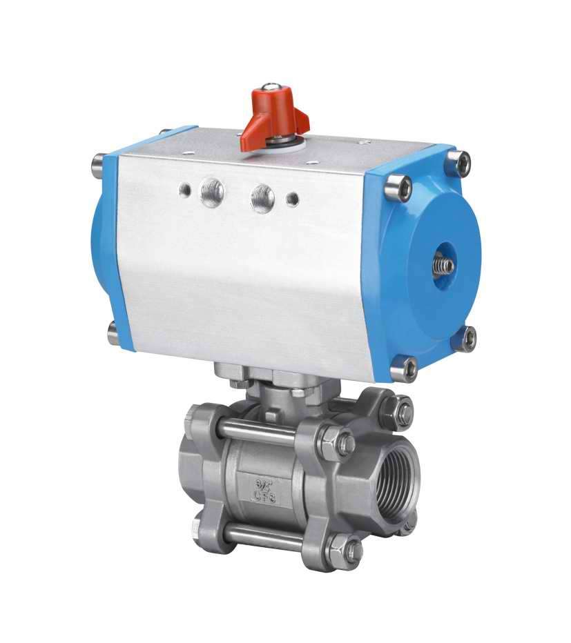 三片式絲口氣動球閥